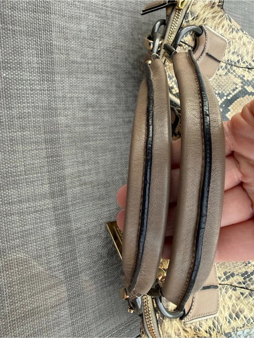 COACH Pinnacle Embossed Python Leather Satchel Shoulder Bag EUC bag see details